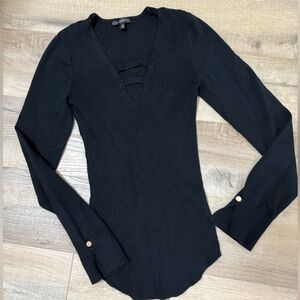 Dynamite black ribbed sweater shirt